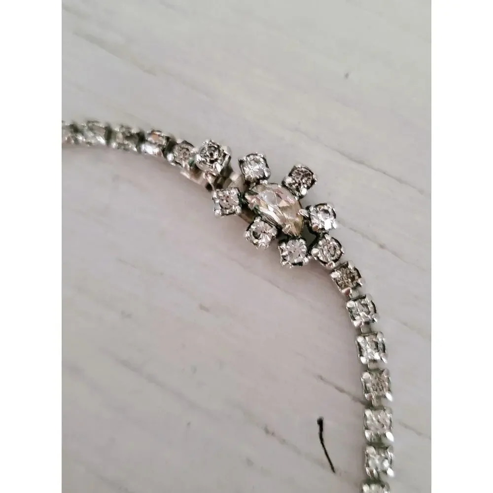 Vintage Mid-Century Kramer Designer Rhinestone Necklace and Earring Set